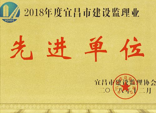 2018年度宜昌是建設監理業先進單位